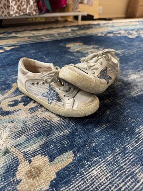 Golden goose Kids Casual Sneakers with Glitter Star Accent - White and Silver